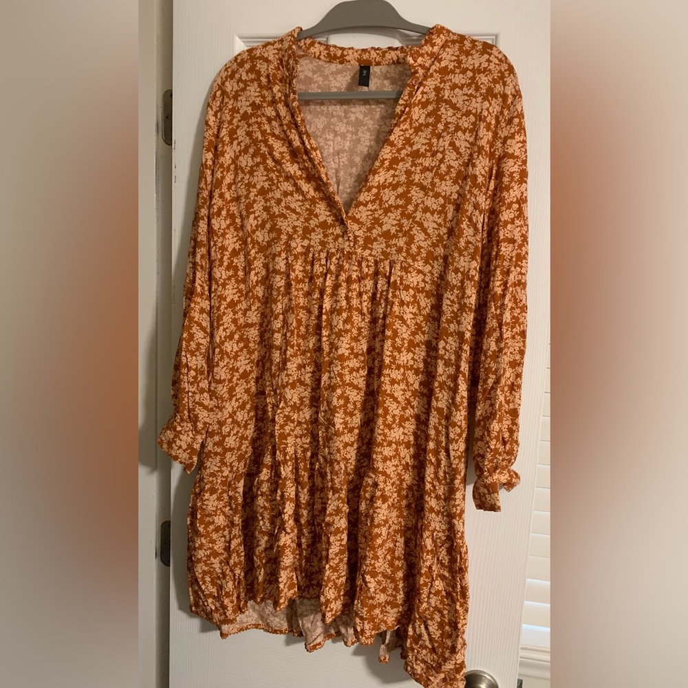 YAS Terracotta Floral Dress